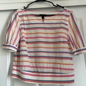 Striped poplin top